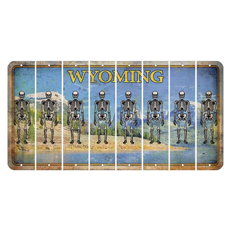 Wyoming Squaretop Mountain Cut License Plate Strips (Set of 8) Skeleton