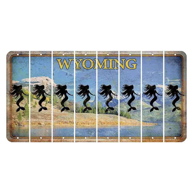 Wyoming Squaretop Mountain Cut License Plate Strips (Set of 8) Mermaid