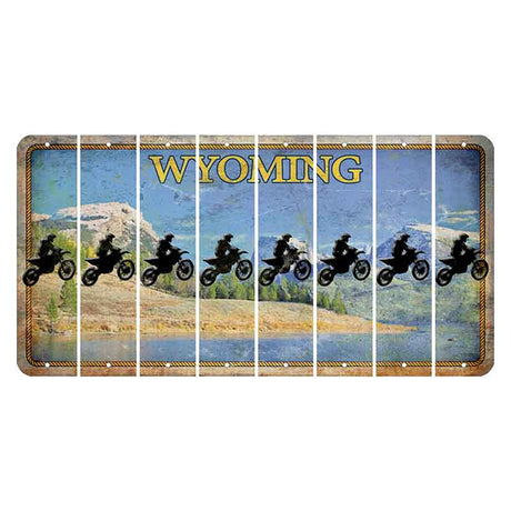 Wyoming Squaretop Mountain Cut License Plate Strips (Set of 8) Dirtbike Rider