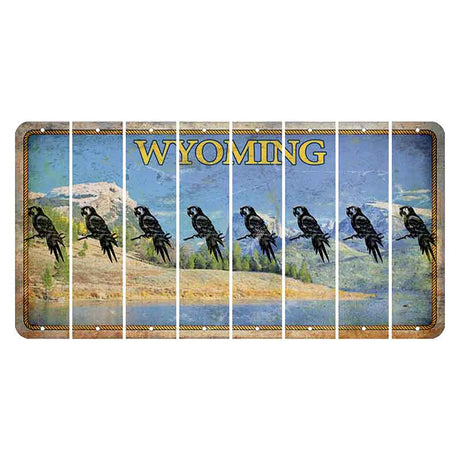 Wyoming Squaretop Mountain Cut License Plate Strips (Set of 8) Parrot