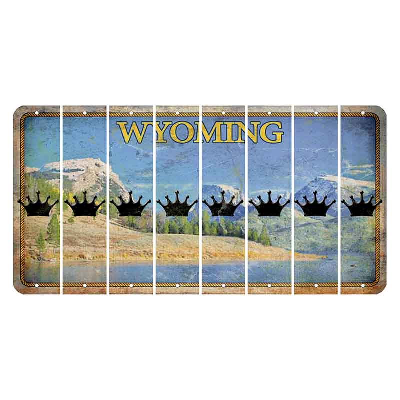 Wyoming Squaretop Mountain Cut License Plate Strips (Set of 8) Crown