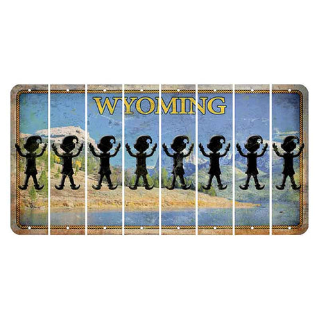 Wyoming Squaretop Mountain Cut License Plate Strips (Set of 8) Elf