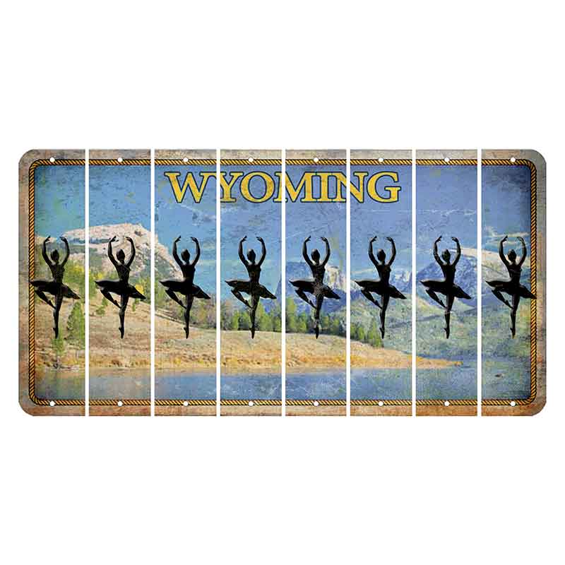 Wyoming Squaretop Mountain Cut License Plate Strips (Set of 8) Ballerina Dancer