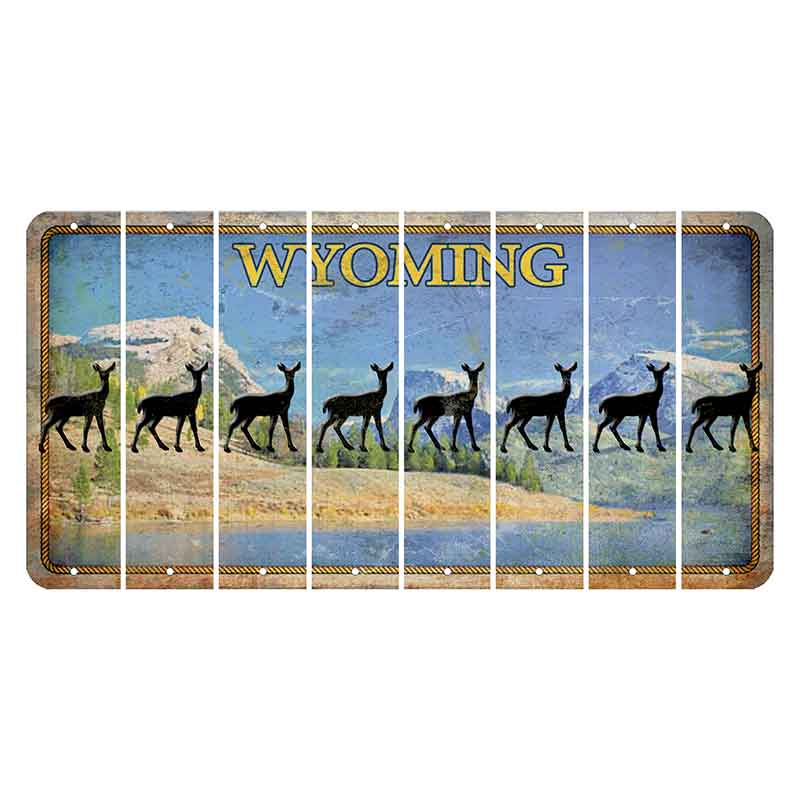 Wyoming Squaretop Mountain Cut License Plate Strips (Set of 8) Doe