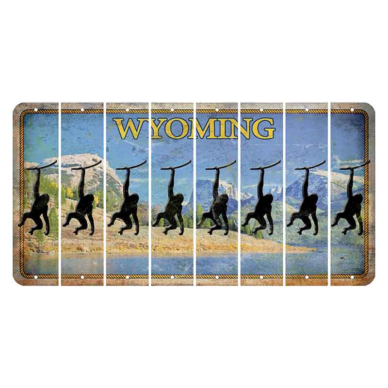 Wyoming Squaretop Mountain Cut License Plate Strips (Set of 8) Monkey