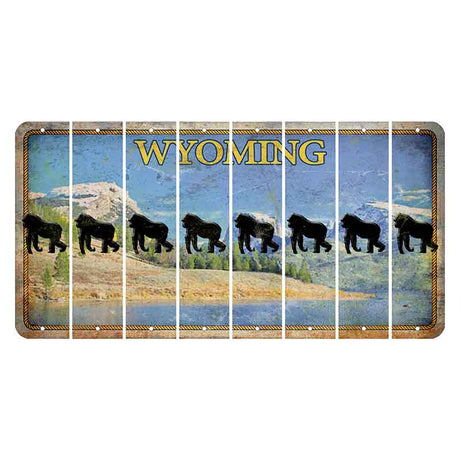 Wyoming Squaretop Mountain Cut License Plate Strips (Set of 8) Gorilla