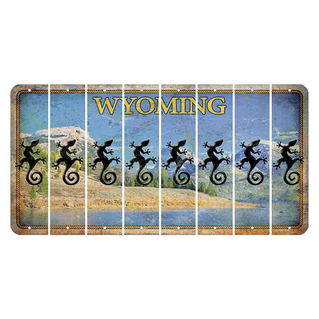 Wyoming Squaretop Mountain Cut License Plate Strips (Set of 8) Gecko