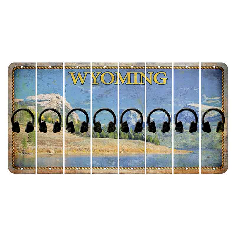 Wyoming Squaretop Mountain Cut License Plate Strips (Set of 8) Headphones