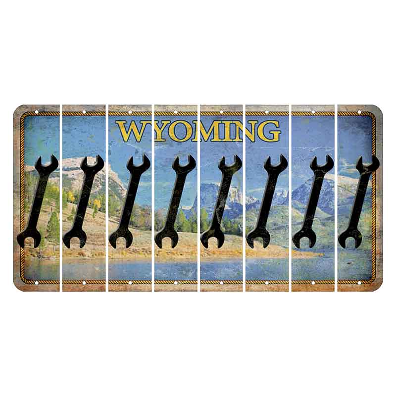 Wyoming Squaretop Mountain Cut License Plate Strips (Set of 8) Wrench