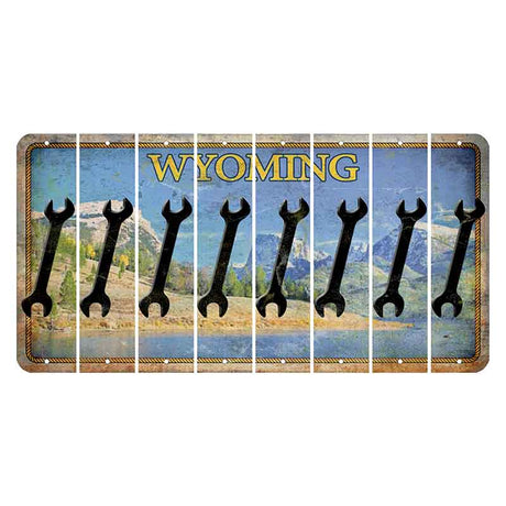 Wyoming Squaretop Mountain Cut License Plate Strips (Set of 8) Wrench