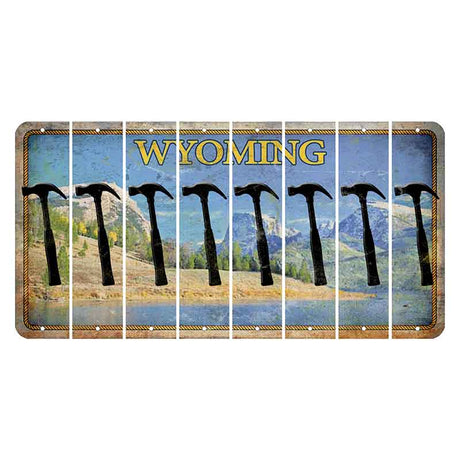 Wyoming Squaretop Mountain Cut License Plate Strips (Set of 8) Hammer