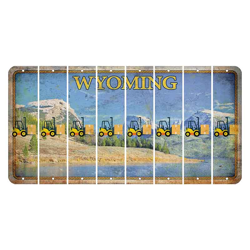 Wyoming Squaretop Mountain Cut License Plate Strips (Set of 8) Forklift