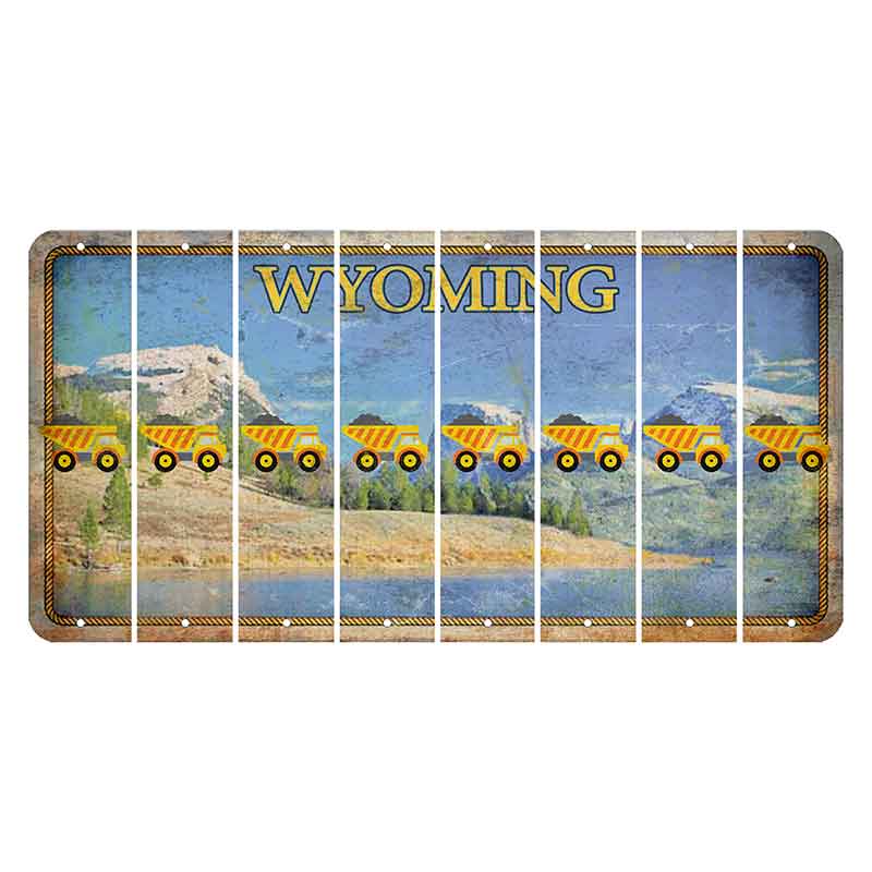 Wyoming Squaretop Mountain Cut License Plate Strips (Set of 8) Dump Truck