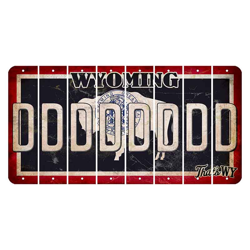 Wyoming Travel Cut License Plate Strips (Set of 8) D