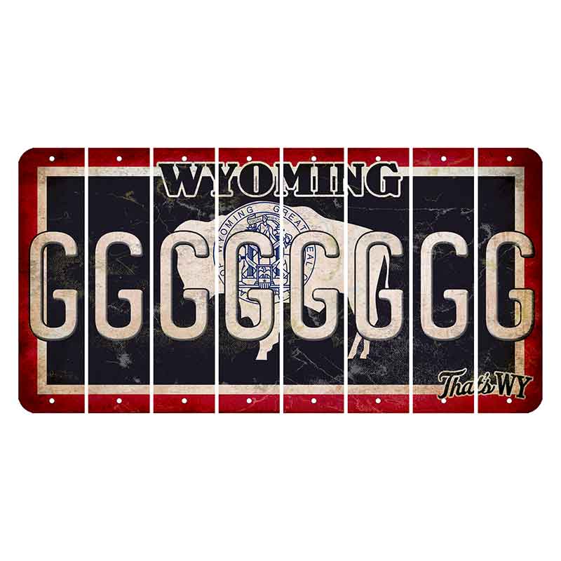 Wyoming Travel Cut License Plate Strips (Set of 8) G