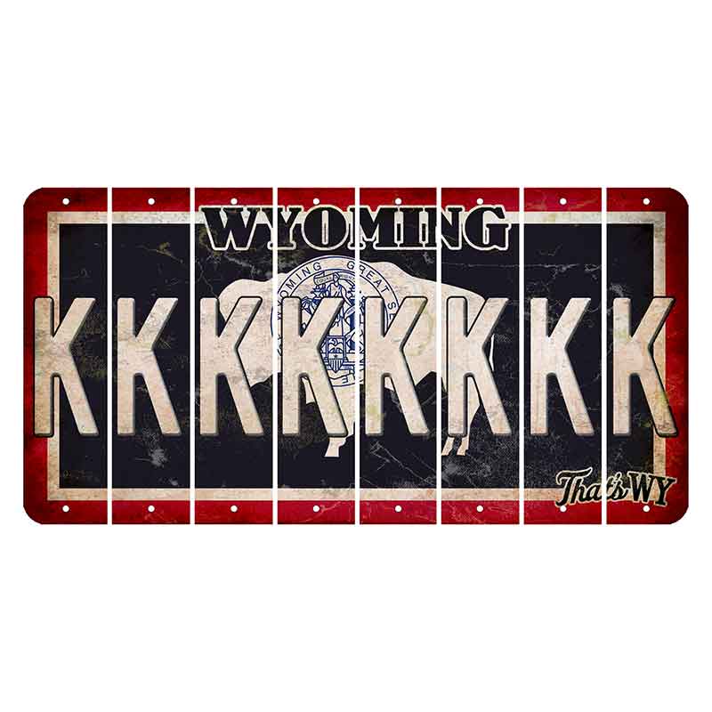 Wyoming Travel Cut License Plate Strips (Set of 8) K