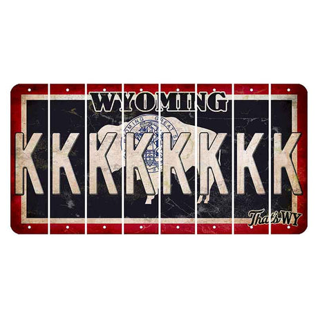 Wyoming Travel Cut License Plate Strips (Set of 8) K