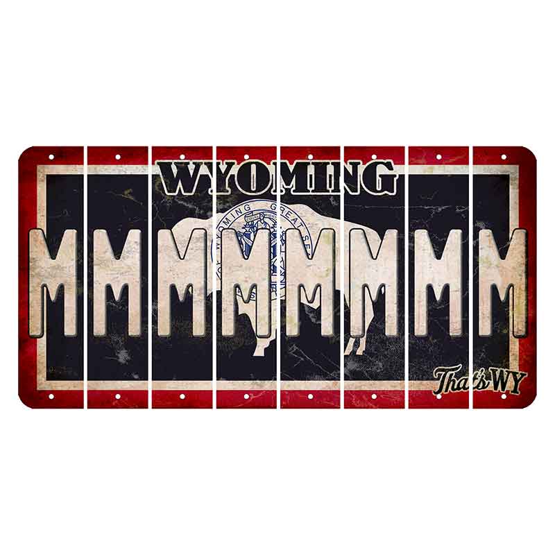 Wyoming Travel Cut License Plate Strips (Set of 8) M