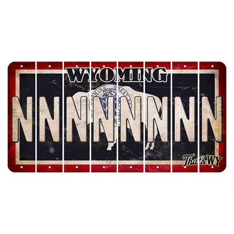 Wyoming Travel Cut License Plate Strips (Set of 8) N