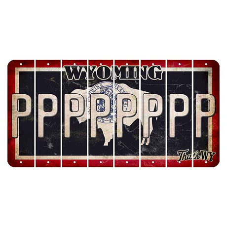 Wyoming Travel Cut License Plate Strips (Set of 8) P