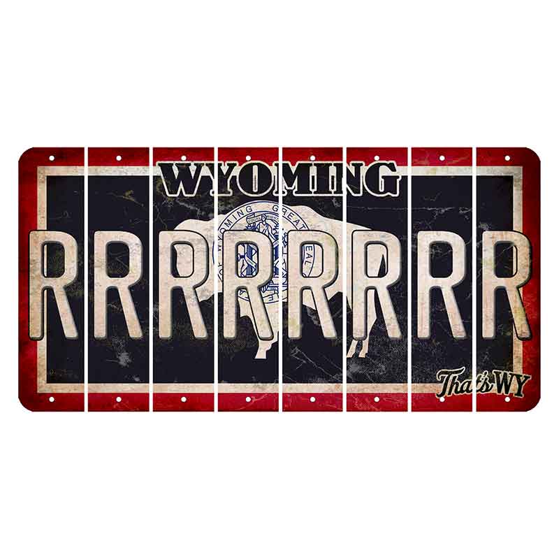 Wyoming Travel Cut License Plate Strips (Set of 8) R