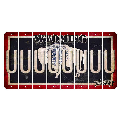 Wyoming Travel Cut License Plate Strips (Set of 8) U