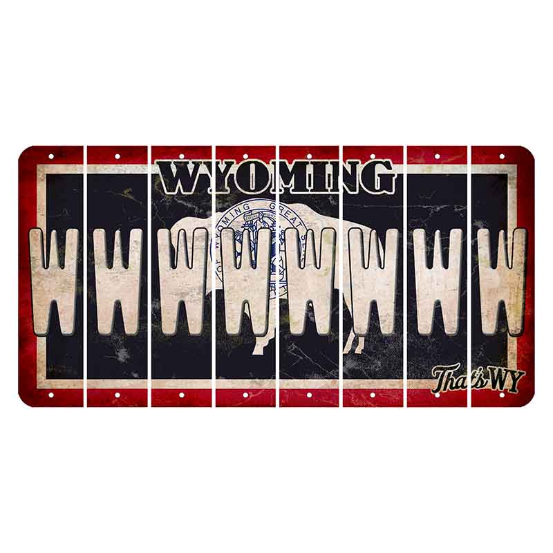 Wyoming Travel Cut License Plate Strips (Set of 8) W