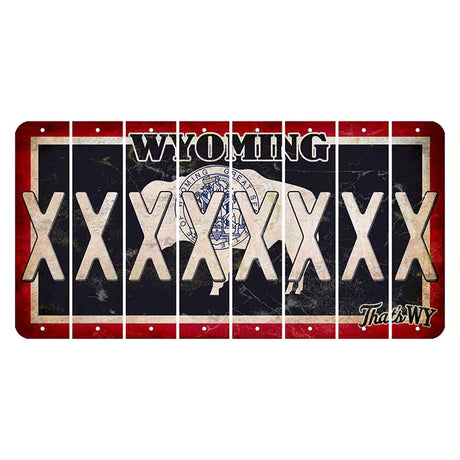 Wyoming Travel Cut License Plate Strips (Set of 8) X