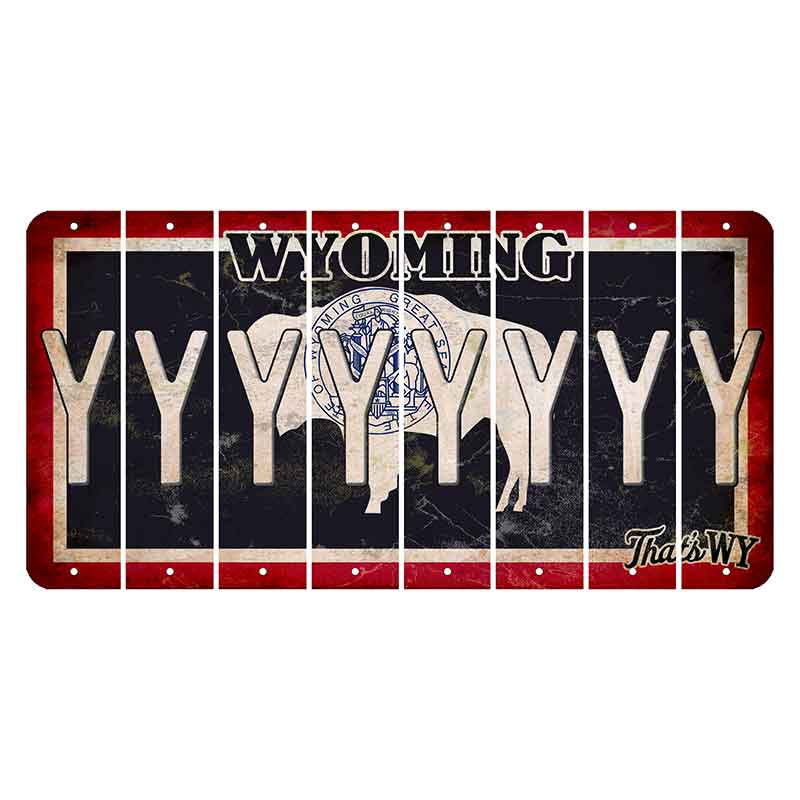 Wyoming Travel Cut License Plate Strips (Set of 8) Y