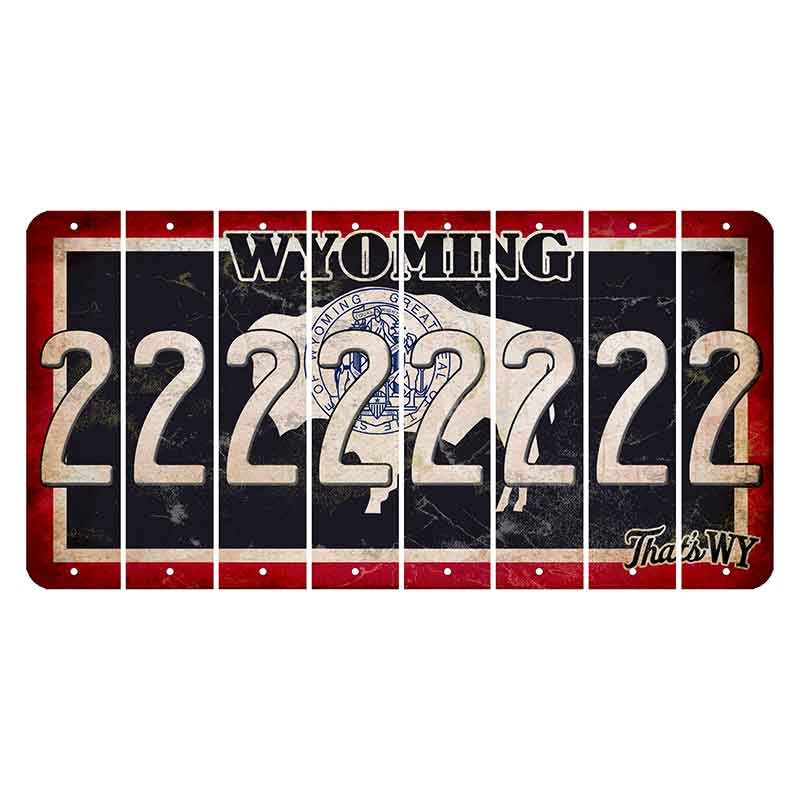 Wyoming Travel Cut License Plate Strips (Set of 8) 2