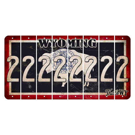 Wyoming Travel Cut License Plate Strips (Set of 8) 2