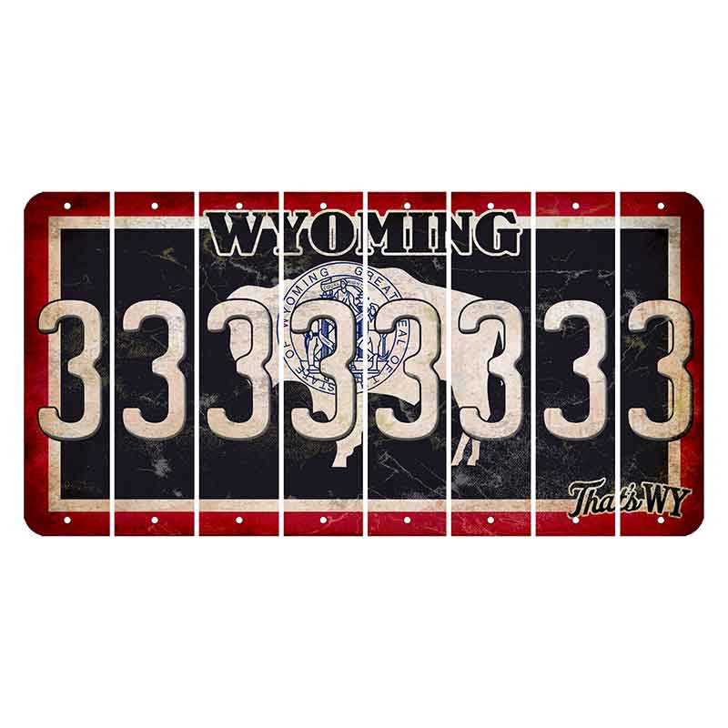 Wyoming Travel Cut License Plate Strips (Set of 8) 3