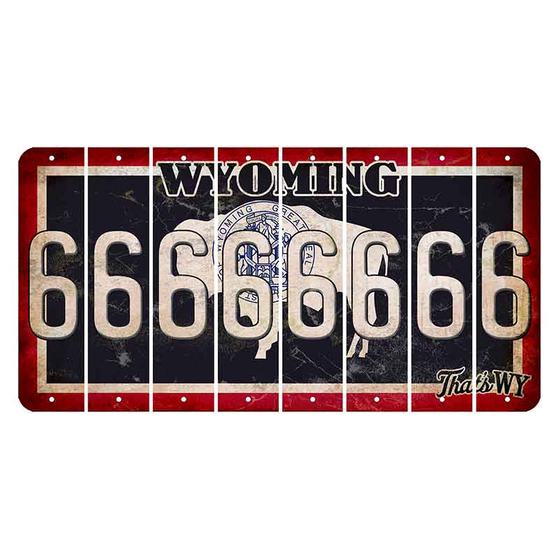 Wyoming Travel Cut License Plate Strips (Set of 8) 6