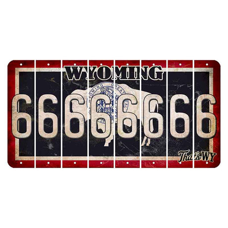 Wyoming Travel Cut License Plate Strips (Set of 8) 6