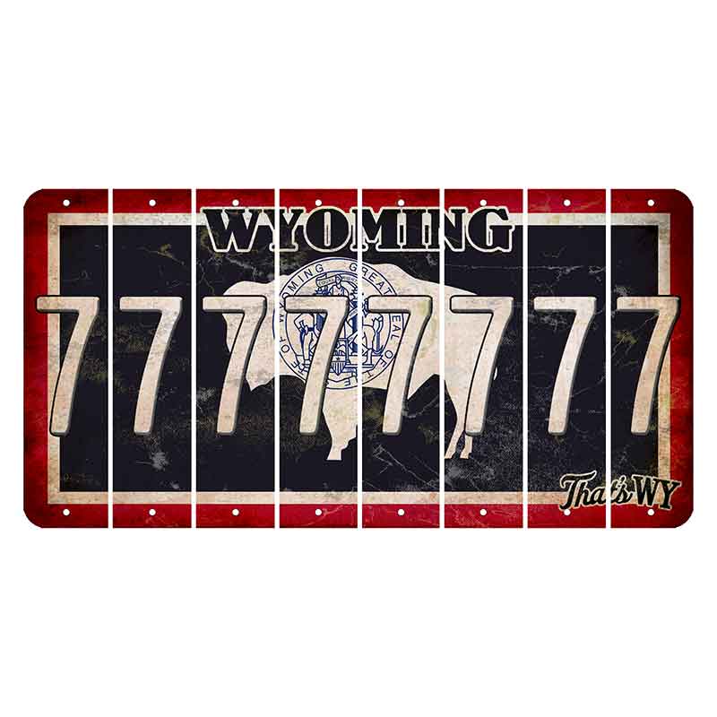 Wyoming Travel Cut License Plate Strips (Set of 8) 7