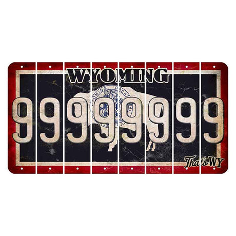 Wyoming Travel Cut License Plate Strips (Set of 8) 9