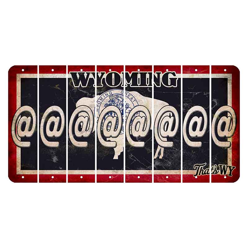 Wyoming Travel Cut License Plate Strips (Set of 8) At Sign