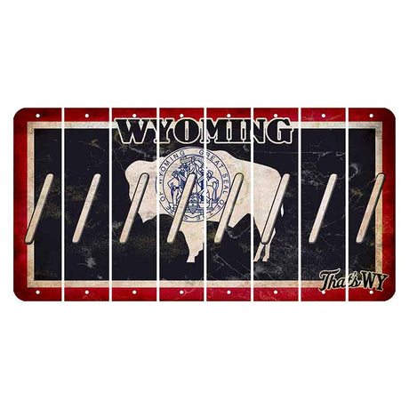 Wyoming Travel Cut License Plate Strips (Set of 8) Forward Slash