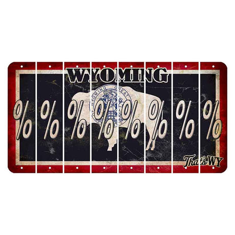 Wyoming Travel Cut License Plate Strips (Set of 8) Percent Sign