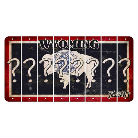 Wyoming Travel Cut License Plate Strips (Set of 8) Question Mark