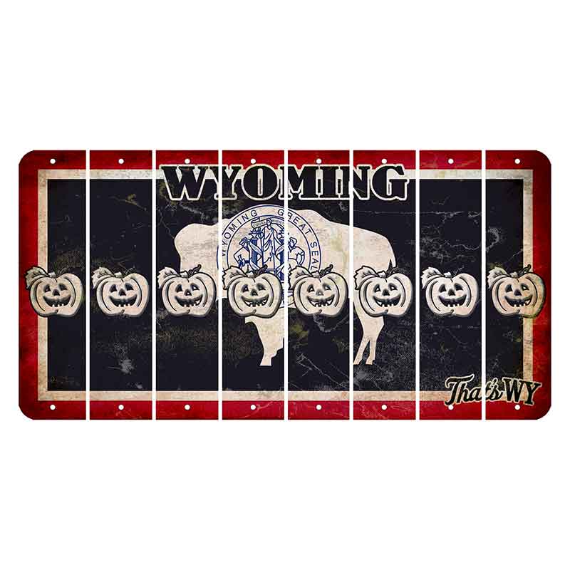 Wyoming Travel Cut License Plate Strips (Set of 8) Pumpkin