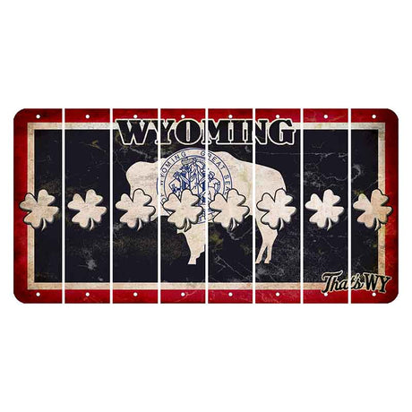 Wyoming Travel Cut License Plate Strips (Set of 8) Shamrock