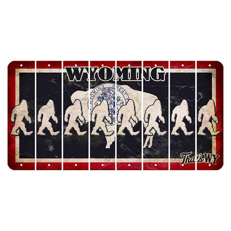 Wyoming Travel Cut License Plate Strips (Set of 8) Bigfoot