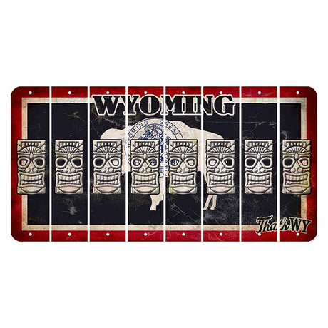 Wyoming Travel Cut License Plate Strips (Set of 8) Tiki