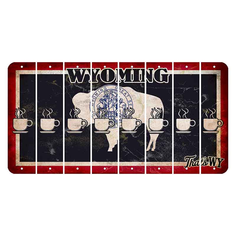 Wyoming Travel Cut License Plate Strips (Set of 8) Coffee Mug