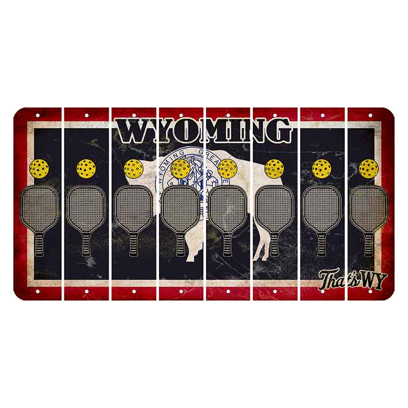 Wyoming Travel Cut License Plate Strips (Set of 8) Pickleball