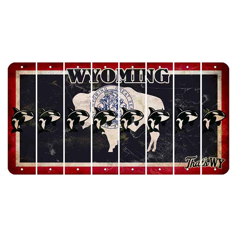 Wyoming Travel Cut License Plate Strips (Set of 8) Whale