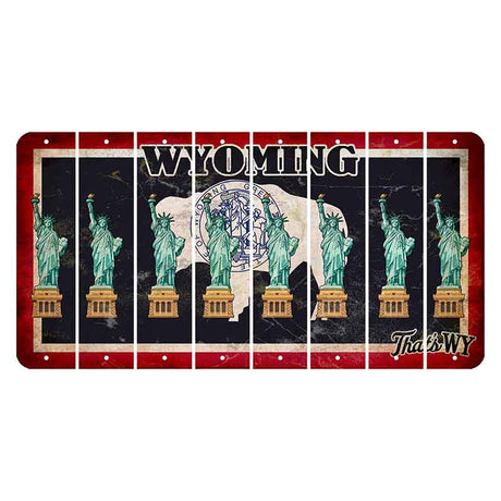 Wyoming Travel Cut License Plate Strips (Set of 8) Statue of Liberty