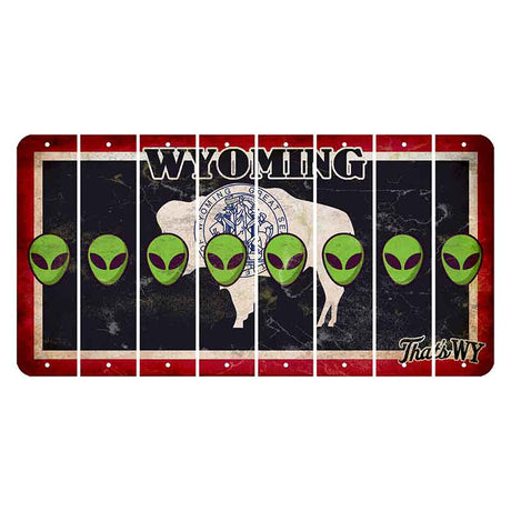 Wyoming Travel Cut License Plate Strips (Set of 8) Alien