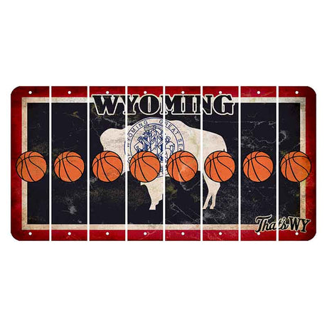 Wyoming Travel Cut License Plate Strips (Set of 8) Basketball